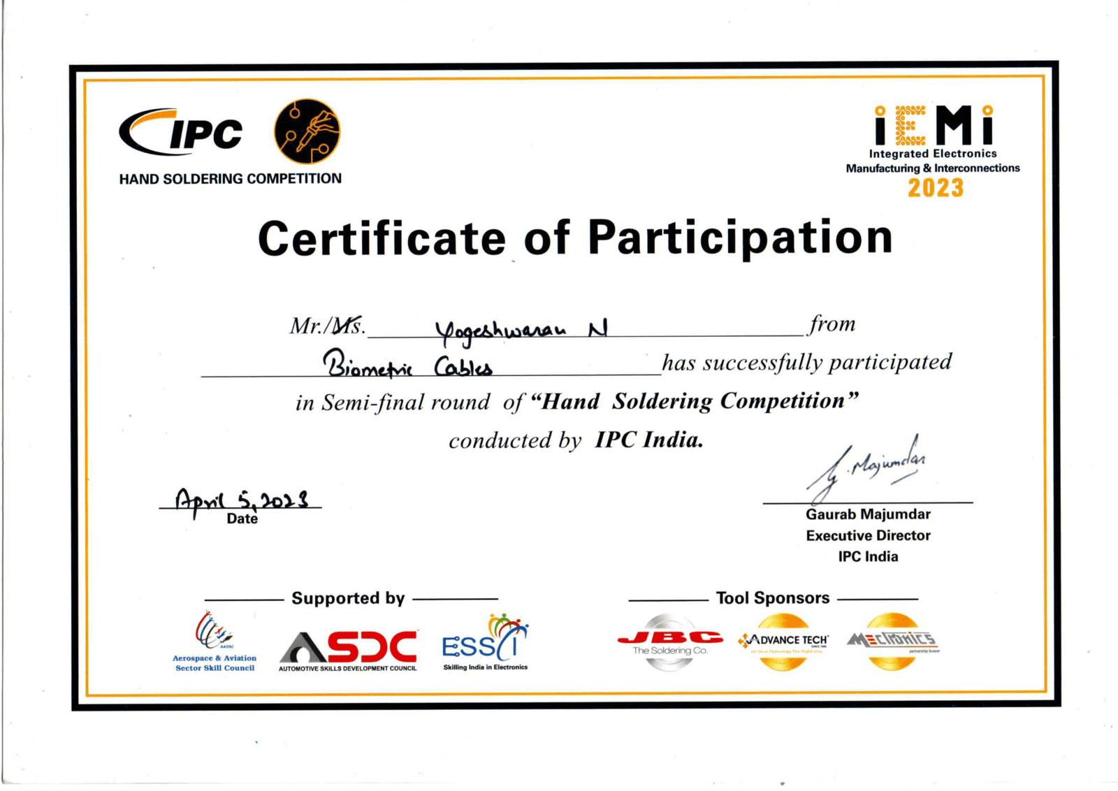 IPC Hand Soldering Competition
