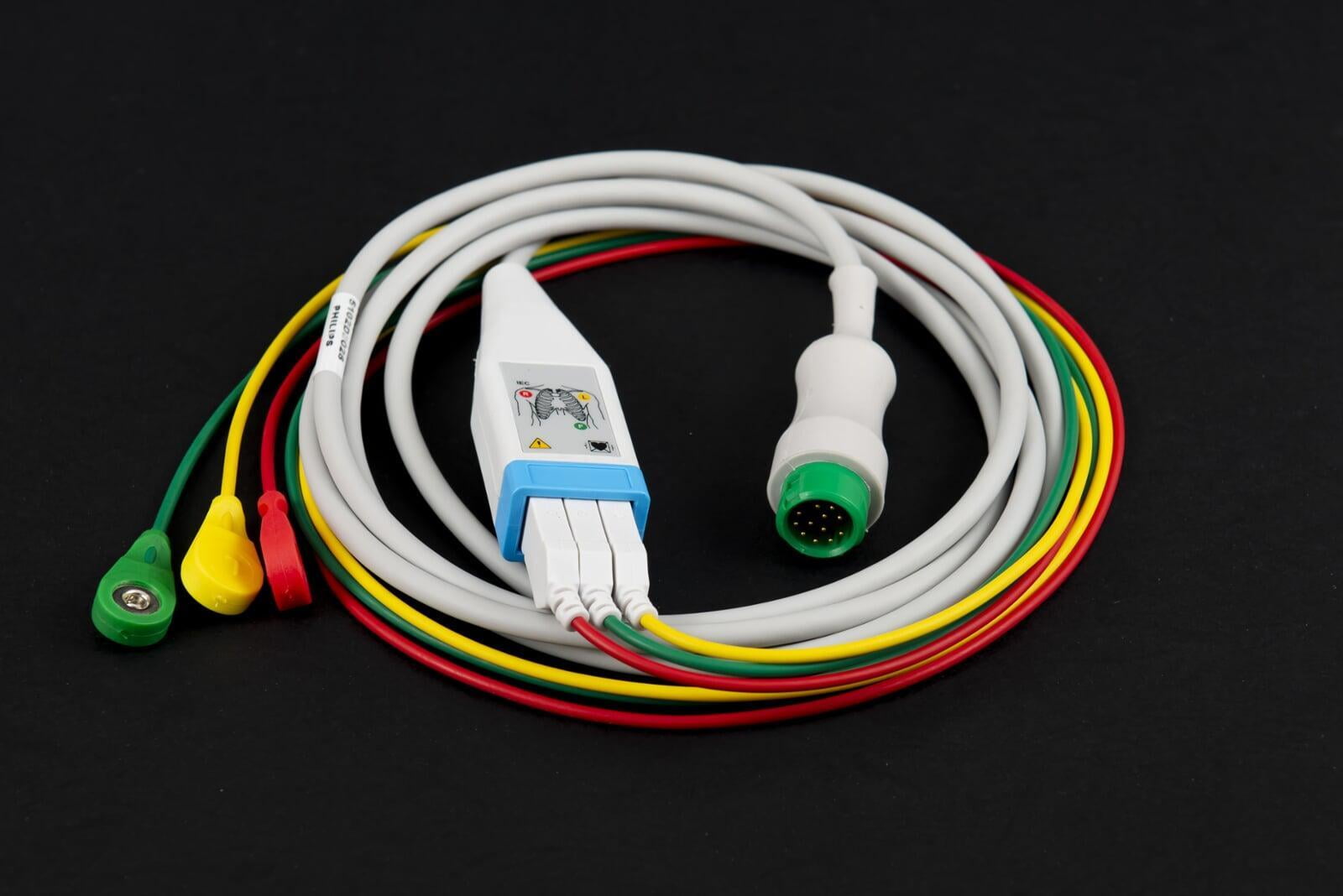 3 lead ecg cable detachable for mindray